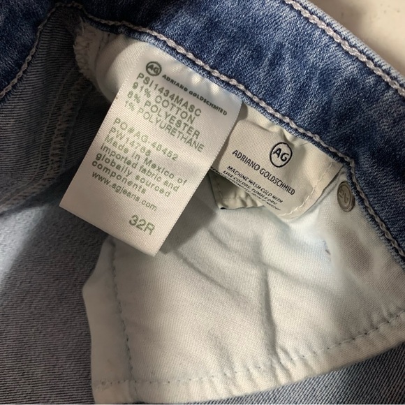 AG Adriano Goldschmied Jeans 32R The Prima Mid Rise Cigarette Blue - Picture 4 of 5